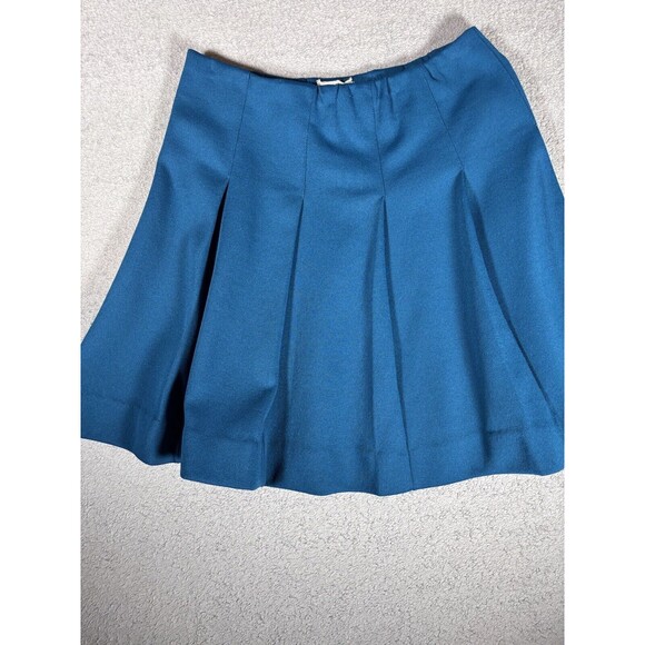 Vintage James Kenrob Dalton Pleated Mini Skirt Dark Waist 28” Blue‎ Preppy - Picture 2 of 12